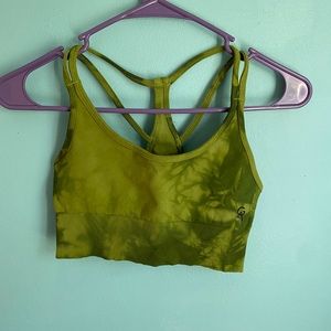 Good American Green Tie-Dye Sports Bra